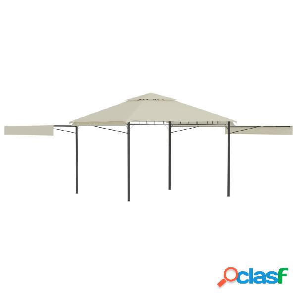 vidaXL Gazebo con Tetto Doppio Estendibile 3x3x2,75 m Crema