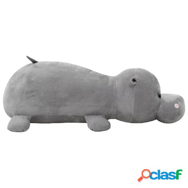 vidaXL Giocattolo di Peluche Ippopotamo Grigio