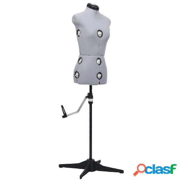 vidaXL Manichino Femminile Regolabile Grigio Taglia S Size