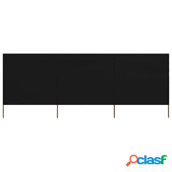 vidaXL Paravento a 3 Pannelli in Tessuto 400x120 cm Nero