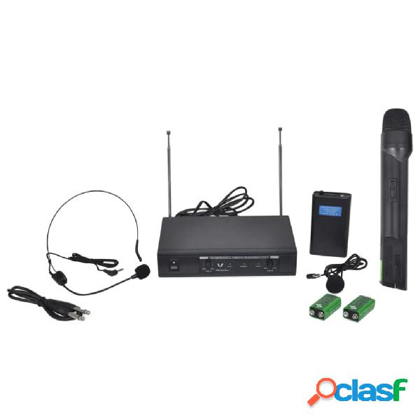 vidaXL Ricevitore 1 Microfono Wireless e 1 Set Auricolari