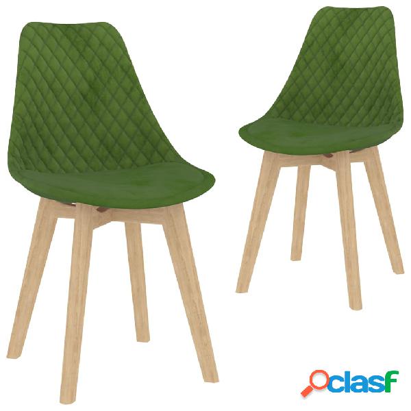 vidaXL Sedie da Pranzo 2 pz Verde Chiaro in Velluto