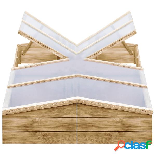 vidaXL Serre 2 pz in Legno di Pino Impregnato 200x50x35 cm