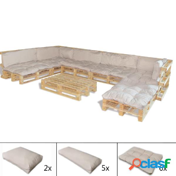 vidaXL Set 13 cuscini per set divano con pallet bianco