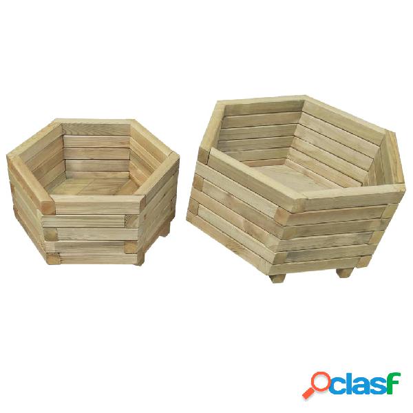 vidaXL Set Letti Rialzati da Giardino 2 pz in Legno di Pino