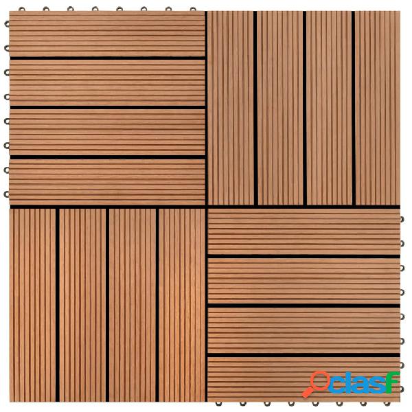 vidaXL Set piastrelle WPC 30x30cm 11pz per 1,00m² marrone
