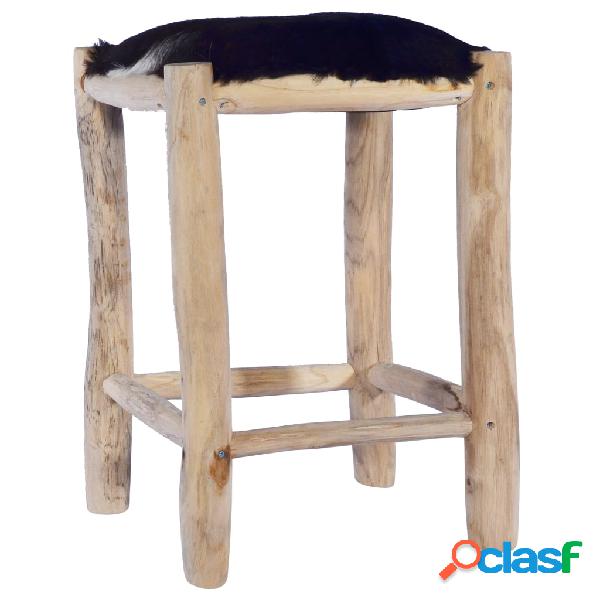 vidaXL Sgabello da Bar in Vera Pelle di Capra e Legno
