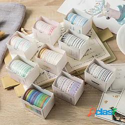 10 rotoli washi tape set tavolozza colori serie fine 10