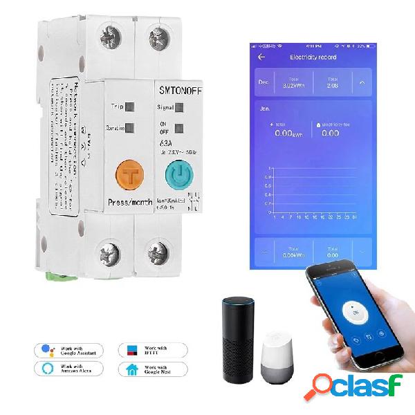 2P 63A eWelink Monofase su guida DIN WIFI Smart Switch