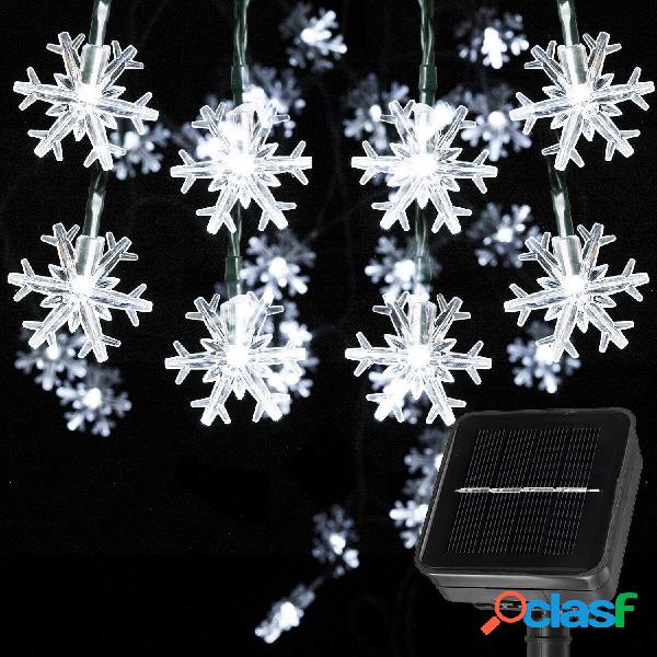 6.5m 30LED Solar String Lights Snowflake Home Garden Fairy