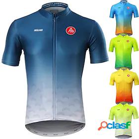 Arsuxeo Mens Cycling Jersey Short Sleeve Bike Jersey with 3