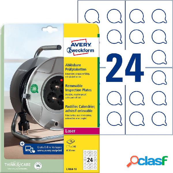 Avery-Zweckform L7804-10 Bianco 240 pz.
