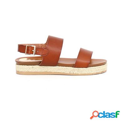 BASE UP Sandalo con platform- marrone