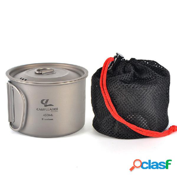 Campleader 450ml vaso pieghevole tazza in titanio tazza