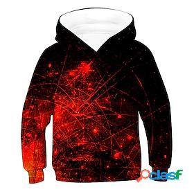 Kids Boys Hoodie Sweatshirt Long Sleeve 3D Drawstring Red
