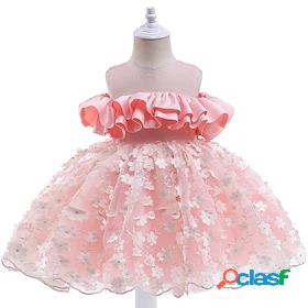 Kids Little Girls Dress Solid Colored Party Birthday Tulle