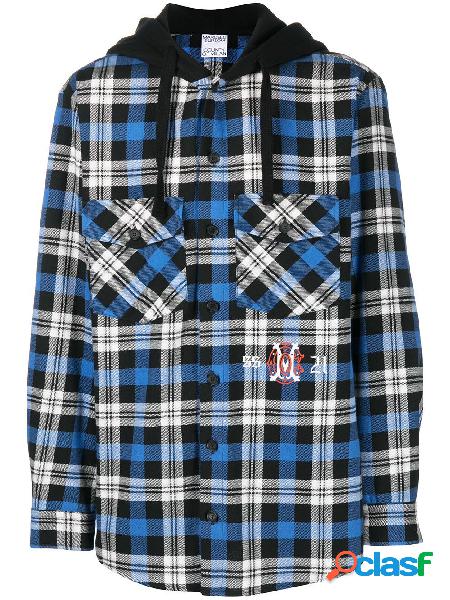 MARCELO BURLON CAMICIA UOMO CMGA071R21FAB0011045 COTONE BLU