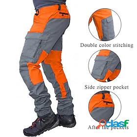 Mens Cargo Pants Work Pants Track Pants Color Block