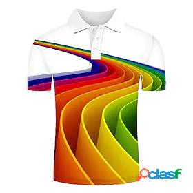 Mens Golf Shirt Tennis Shirt Graphic Optical Illusion Collar