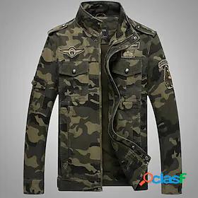 Mens Jacket Regular Coat Army Green Khaki Daily Military