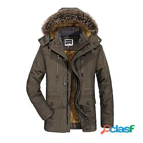 Mens Parka Daily Regular Coat Hooded Regular Fit Jacket Long