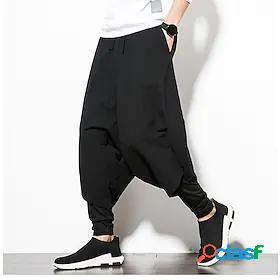 Mens Yoga Pants High Waist Pants Bloomers Bottoms Wide Leg