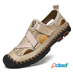 Per uomo Sandali Uncinetto Scarpe di pelle Sandali piatti