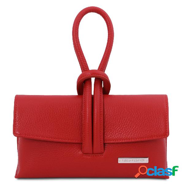 Pochette in pelle Rosso Lipstick