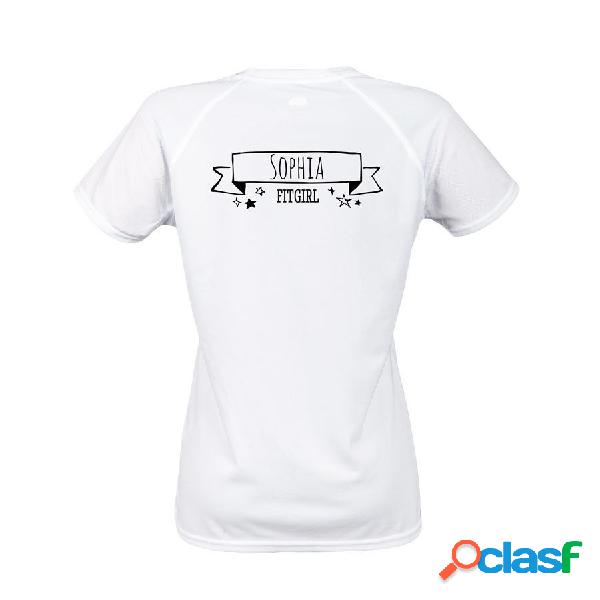 T-shirt sportiva da donna personalizzata - Bianco - S