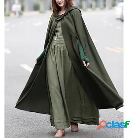 Womens Coat Cloak / Capes Long Asian Size Coat Black Blue