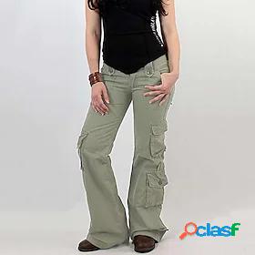 Womens Fashion Multiple Pockets Culottes Wide Leg Cargo