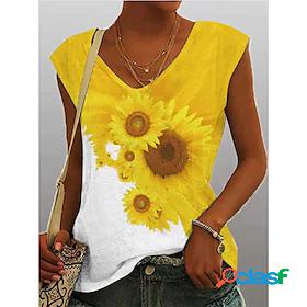 Womens Floral Casual Daily Holiday Sleeveless Tank Top Camis