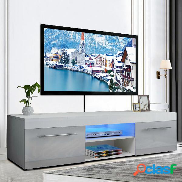 Woodyhome 51" Mobile TV Lucido con LED Luci 2 Cassetti