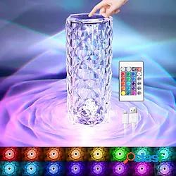 lampada da tavolo in cristallo 16 colori cambiamento touch