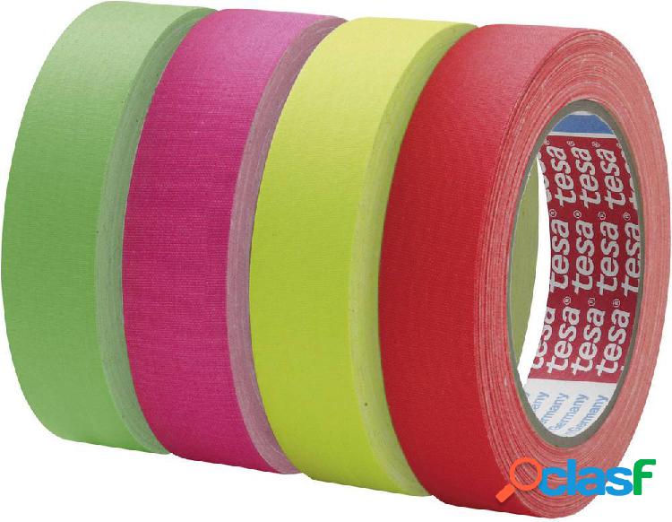 tesa 04671-00059-10 Nastro in tessuto Rosa neon (L x L) 25 m