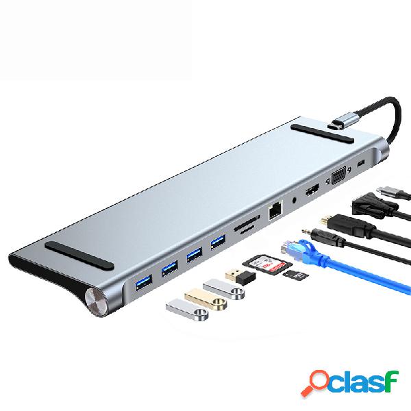 11 in 1 Type-C USB Hub Stand 4K HDMI 100 W Dock di ricarica