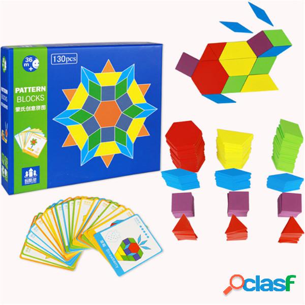 130 pezzi Puzzle in legno Building Blocks Giocattoli Baby