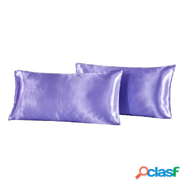 2 pezzi / set Soft Federa per cuscino in raso di seta