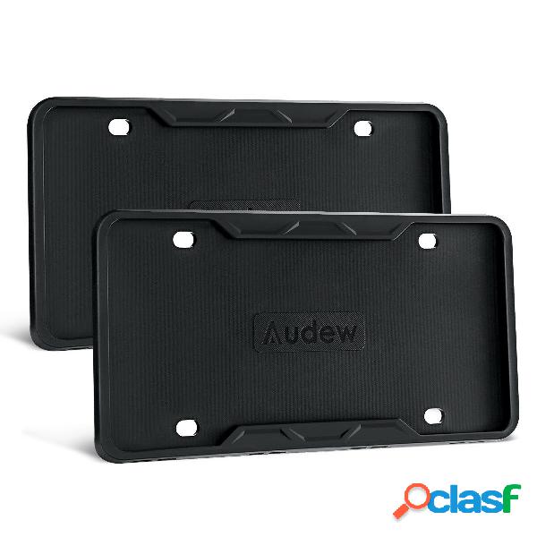 2X Silicone License Plate Frame Cover Rust-Proof W/ Screw