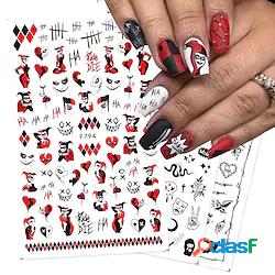 3 pz 3d halloween nail design anime joker spider serpente