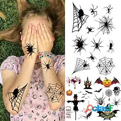 3 pz nero ragno halloween tatuaggi temporanei per bambini