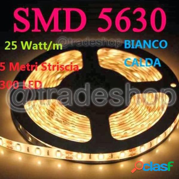 5 M STRISCIA STRIP 300 LED SMD 5630 BIANCO 5 MT ALTA