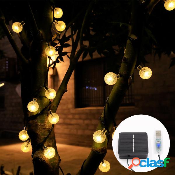 9,5 m USB + Solar Powered 50 LED String Light Outdoor Garden