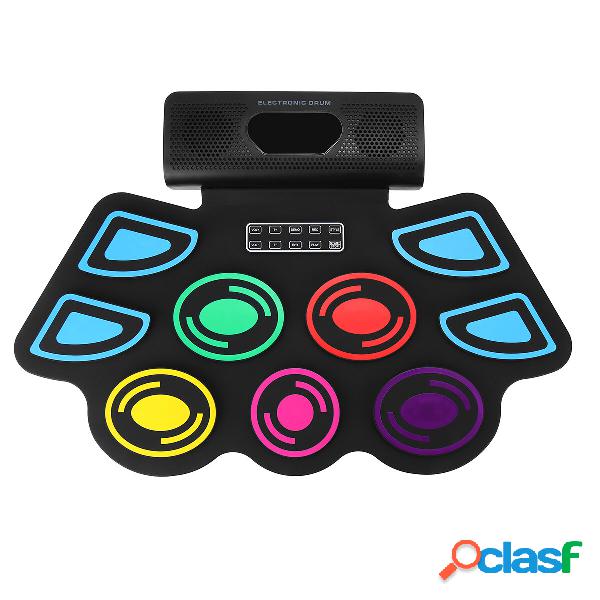 9 Pads Electronic BT Drum Set Roll-Up 9 Volumi Velocità
