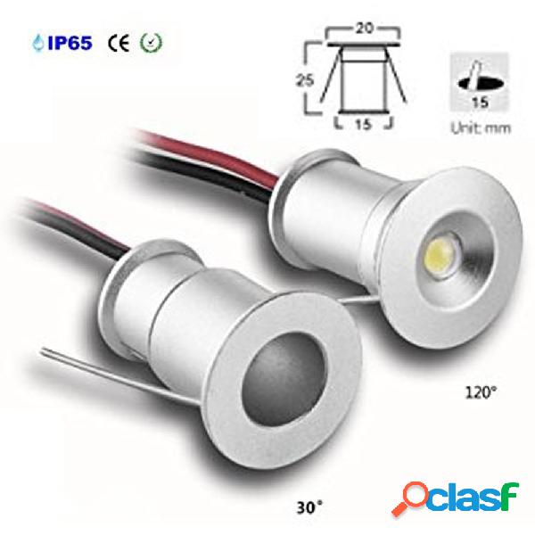 9 X MINI FARETTO A LED DA INCASSO 1W CREE COB SILVER CIELO