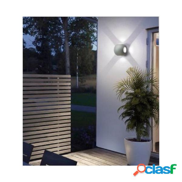 APPLIQUE MURO A SFERA 4 FASCI DI LUCE ESTERNO GRIGIO LUCE