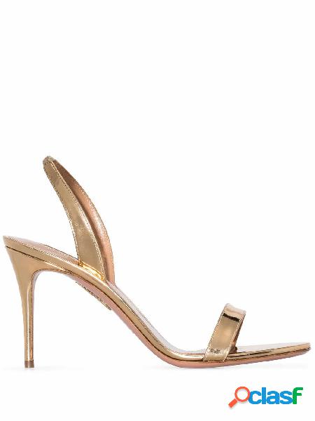 AQUAZZURA SANDALI DONNA SNUMIDS0SPESOG PELLE ORO