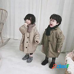 Bambino Da ragazzo Cappotto Manica lunga Verde militare