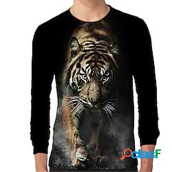 Bambino Da ragazzo maglietta Manica lunga Stampa 3D Tigre
