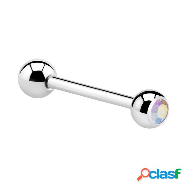 Barbell con due brillantini Acciaio chirurgico 316L Barbell